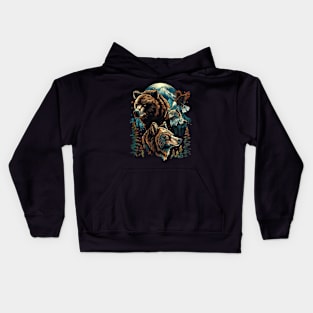 Grizzly Bear Bold Behaviors Kids Hoodie